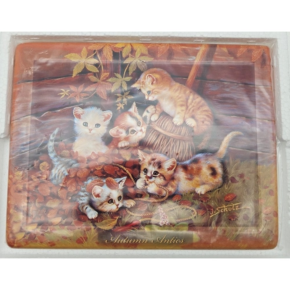 Bradford Exchange Autumn Antics Cats Kittens Jurgen Scholz Decorative Wall Plate